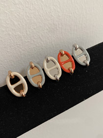Hermes pig nose oil drop earrings-3610  